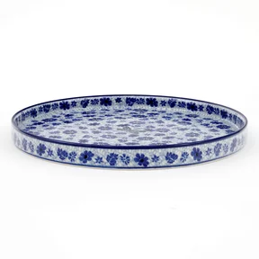 Talerz płytki z wysokim rantem E93 25,5 cm <br> 1443X Ważka w kwiatach